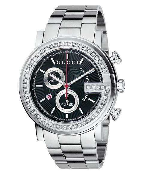 gucci.watch men's|men's Gucci watch diamond bezel.